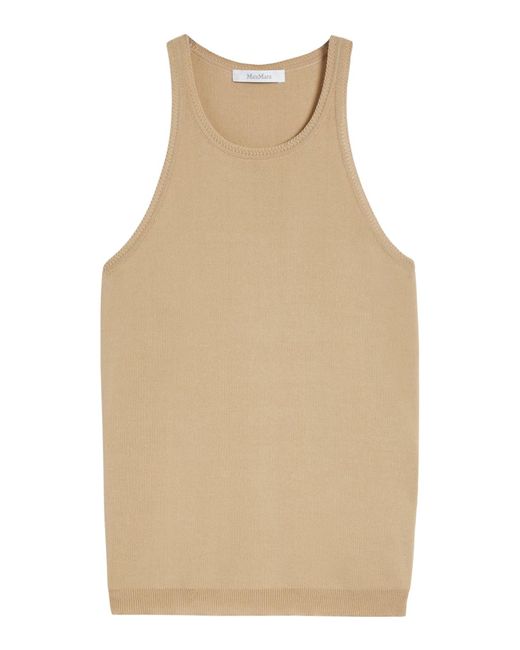 Top in filato di cotone di Max Mara in Natural