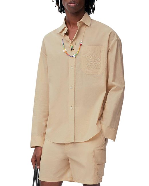 Camicia in misto cotone di Loewe in Natural da Uomo