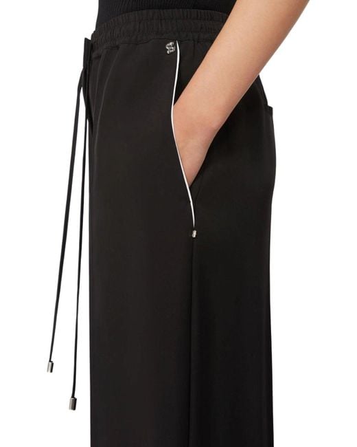 Sportmax Black Satin Rivet Jogger Pants