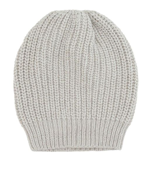 Cappello in cashmere e seta di Brunello Cucinelli in Gray