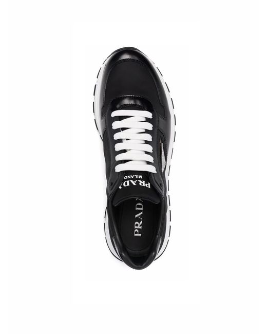 Prada Black Prax 1 Sneakers In Re-nylon And Brushed Leather for men