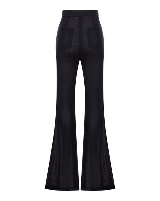 Rick Owens Blue Bolan Bootcut Semi-Transparent Pants