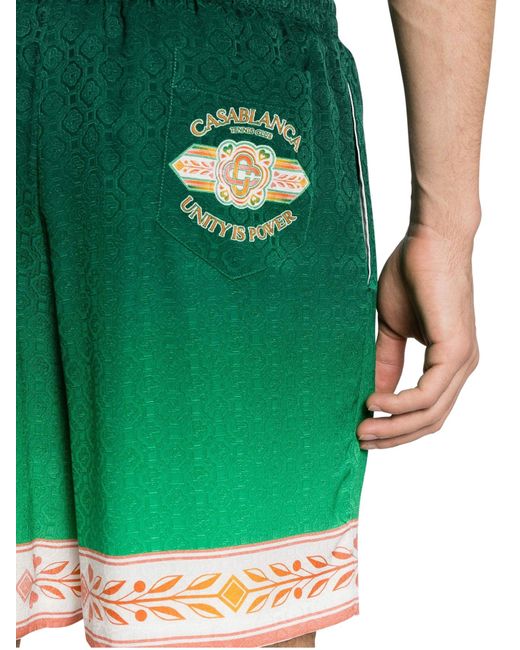 Shorts in seta con coulisse di Casablancabrand in Green da Uomo