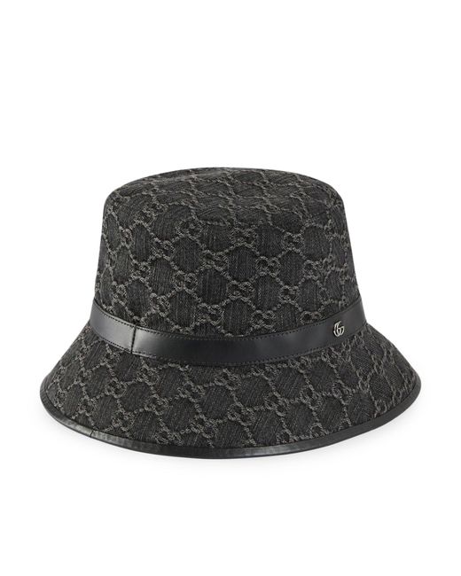 Gucci Black Logo-pattern Canvas Bucket Hat
