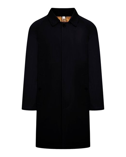 Burberry Black Heritage Camden Medium Car Coat for men