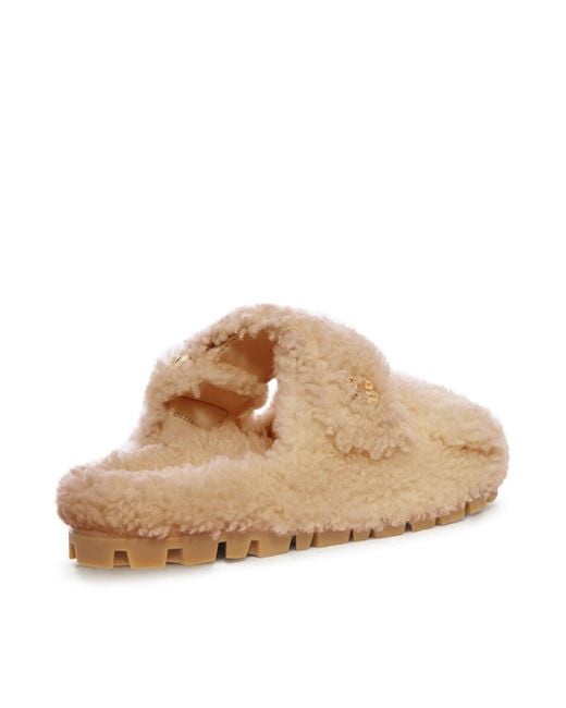 Miu Miu White Shearling Sandals