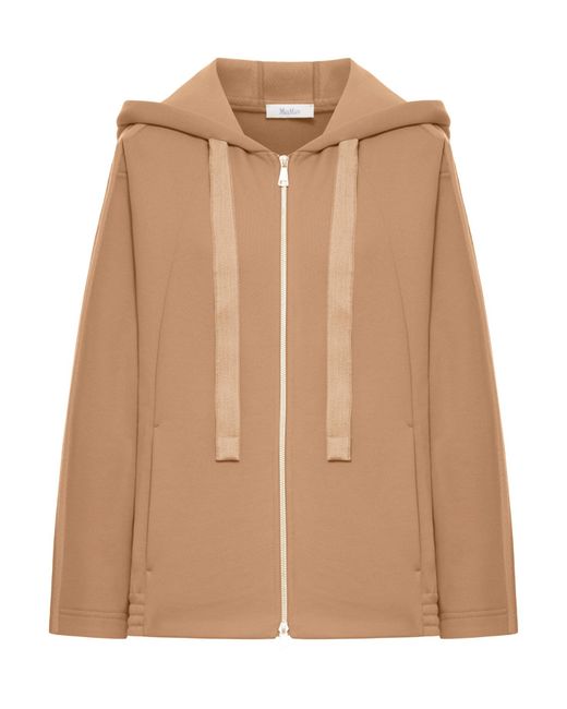 Felpa omelia con zip e cappuccio di Max Mara Pure in Brown