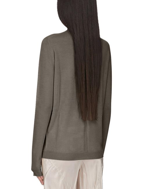Rick Owens Gray V-Neck Sweater