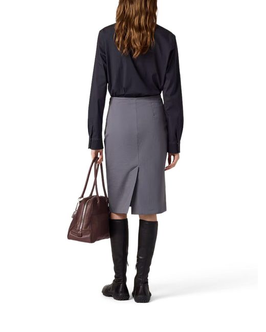 Gonna in popeline stretch di Miu Miu in Gray
