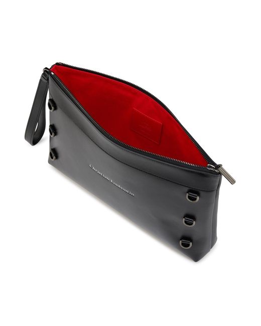 Pochette kosmica in pelle di vitello liscia di Christian Louboutin in Black da Uomo