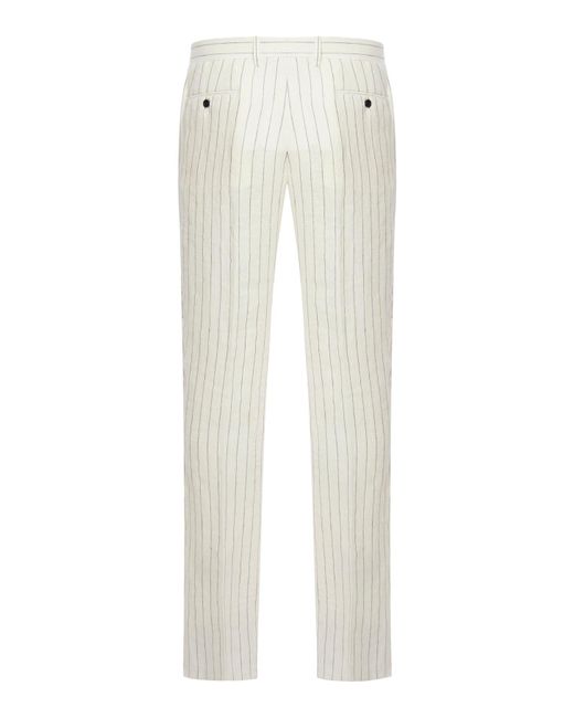 Lardini White Linen Pants for men