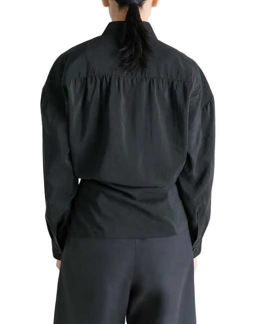 Lemaire Black Straight Collar Twisted Shirt