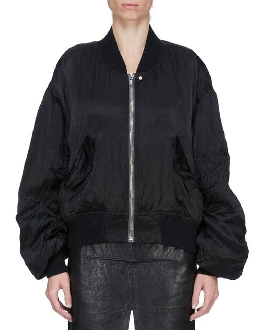 Rick Owens Blue Oversized Padded Bomber Jacket