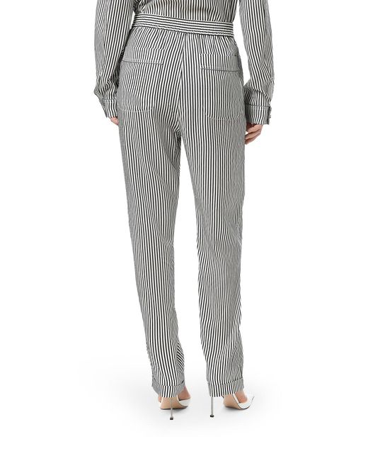 Tom Ford Gray Striped Silk Trousers