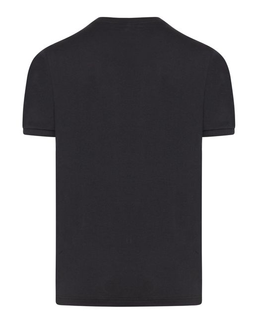 Paul & Shark Black T-shirt In Cotone Organico Con Stampa for men