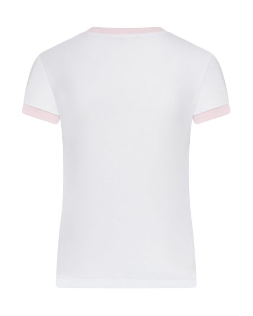 Ganni White Cotton T-Shirt With Fairy Graphic Print