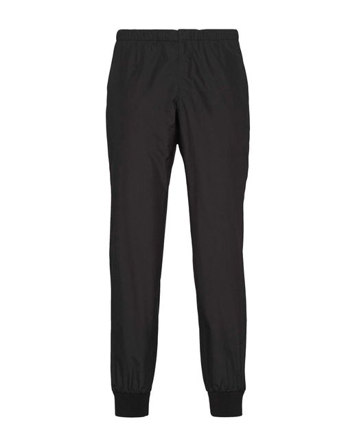 Prada Black Silk Blend Trousers for men