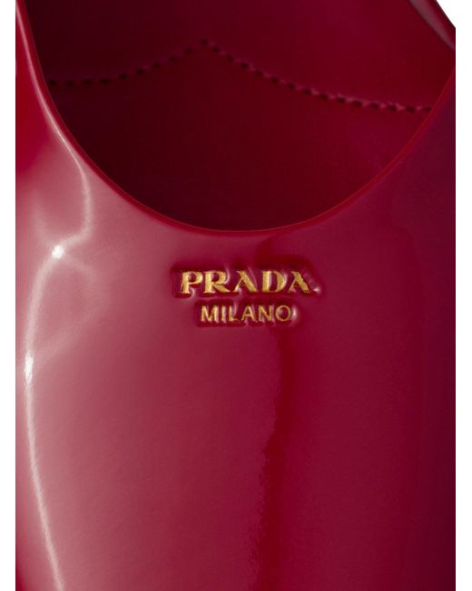 Ballerine slingback in vernice di Prada in Red