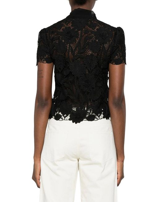 Self-Portrait Black Top With Neck Ties