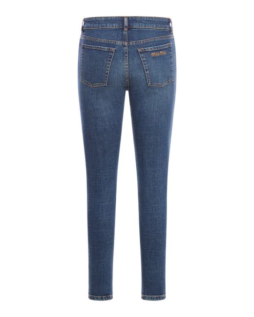 Jeans slim di Miu Miu in Blue