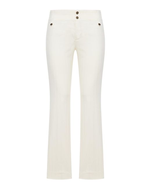 Etro White High-Waisted Trousers