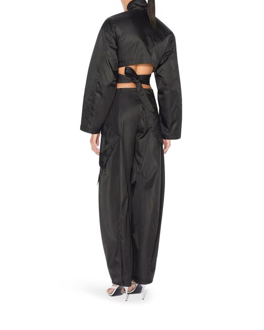 Alaïa Blue Taffeta Cargo Pants