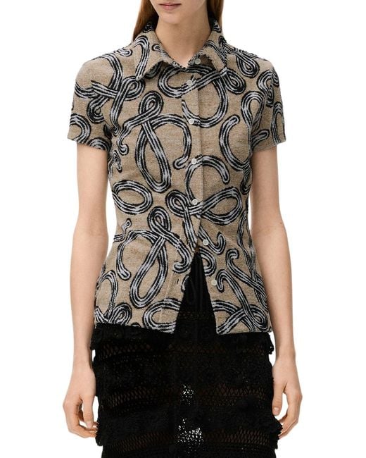 Loewe Gray Terry Cloth Shirt With All-Over Anagram Jacquard
