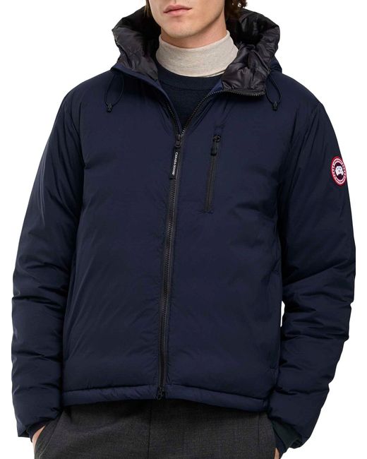 Canada Goose Blue Lodge Hooded Jacket for men