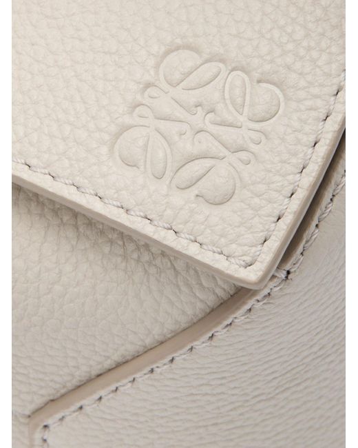 Borsa puzzle edge mini in pelle granata di Loewe in White