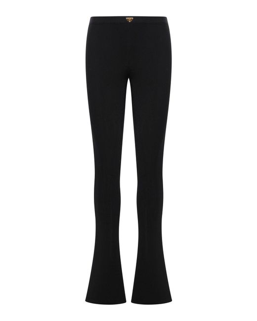 Pantaloni in jersey a costine di Prada in Black