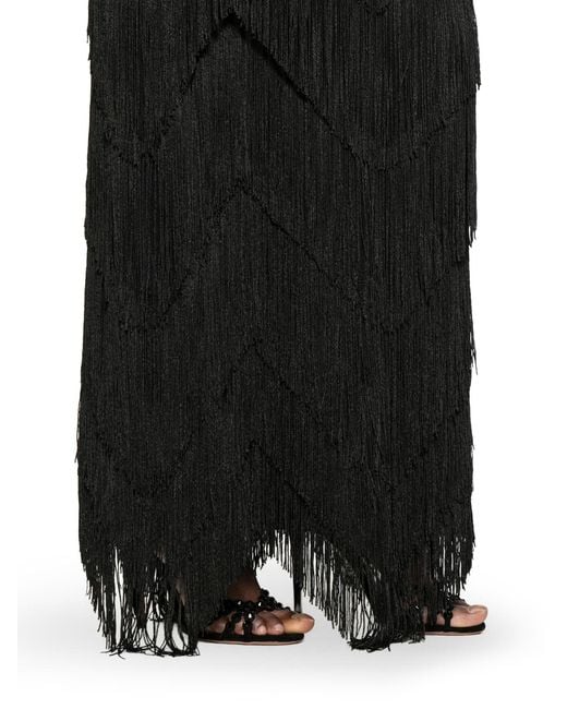 Bless Black Dara Long Skirt With Fringes