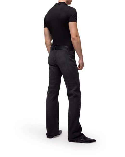 Gucci Black Cotton Jersey Polo Shirt With Embroidery for men