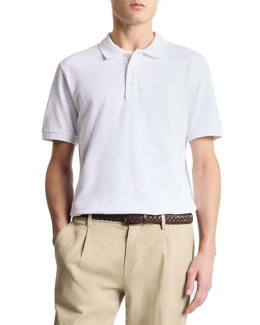 Fay White Cotton Piquet Polo Shirt for men