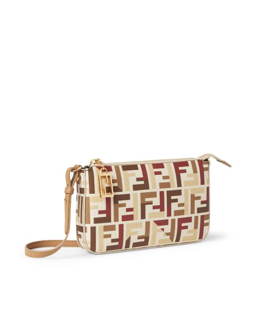 Pouch con catena in tessuto di Fendi in White