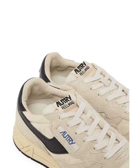 Autry White Reelwind Suede And Mesh Sneakers for men