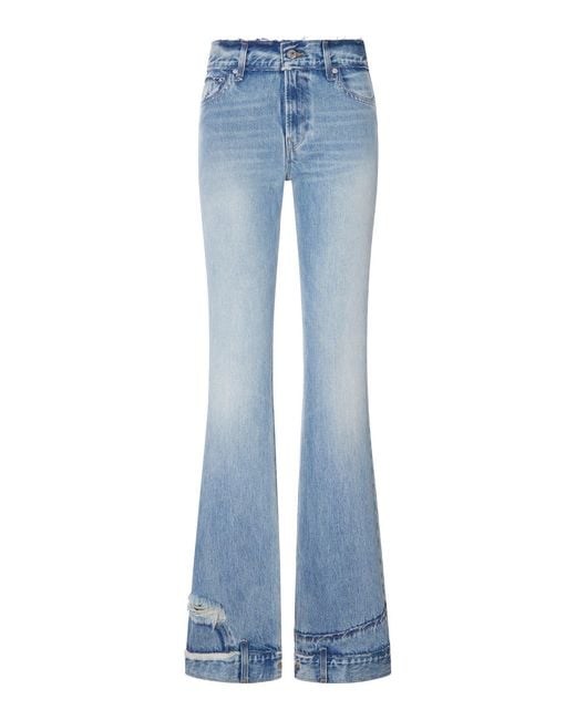 Haikure Blue High-Waisted Flare Jeans