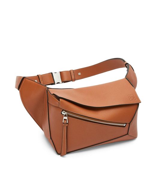 Loewe Brown Small Puzzle Belt Bag In Classic Calfskin for men