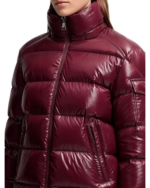 Moncler Red Maire Short Down Jacket With Hood