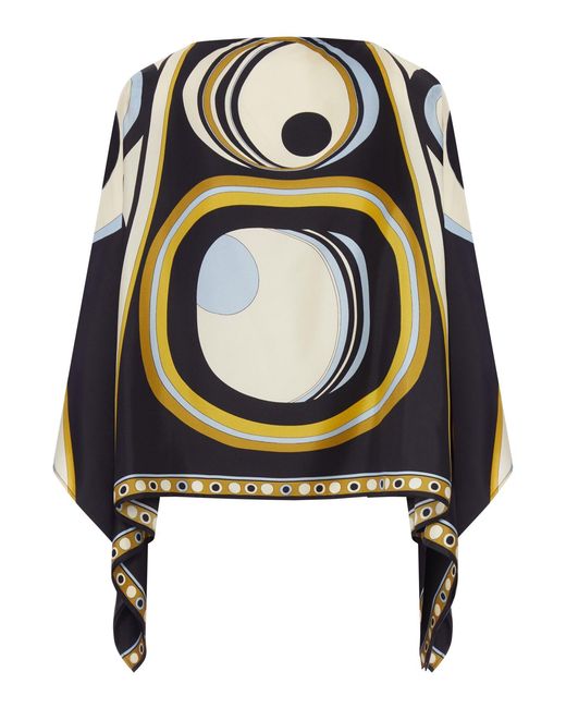 LaDoubleJ Black Asymmetric Silk Foulard Top