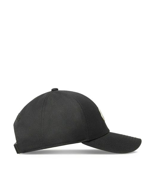 Moncler Black Cotton Gabardine Baseball Cap for men