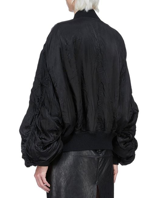 Rick Owens Blue Oversized Padded Bomber Jacket