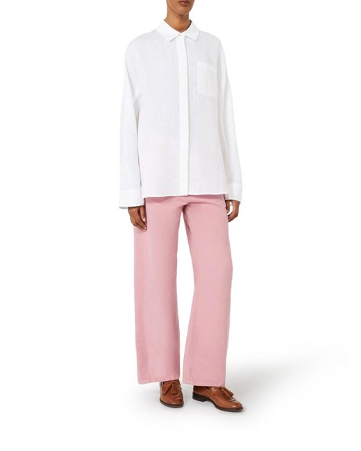 Max Mara Pink 5-pocket Cotton And Linen Trousers