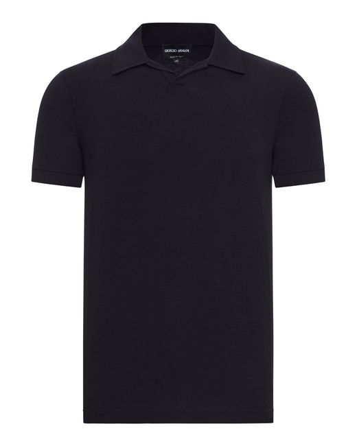 Giorgio Armani Black Short-Sleeved Polo Shirt for men