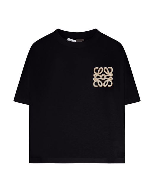 Loewe Black Cotton T-shirt With A Boxy Fit