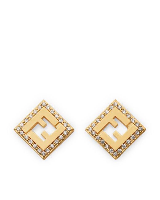 Fendi Metallic Forever Gold-coloured Metal Earrings
