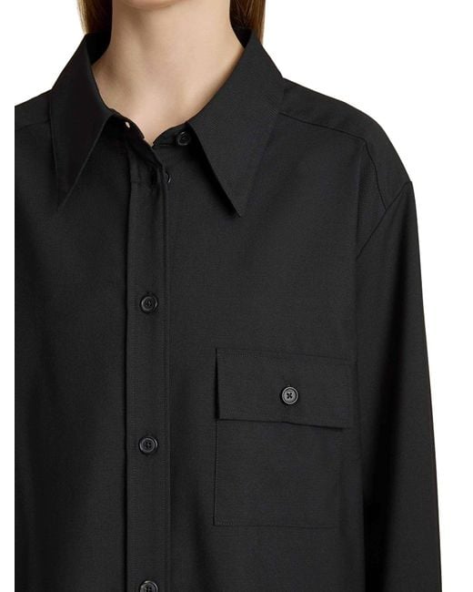 Camicia yatty in lana tropicale di Khaite in Black