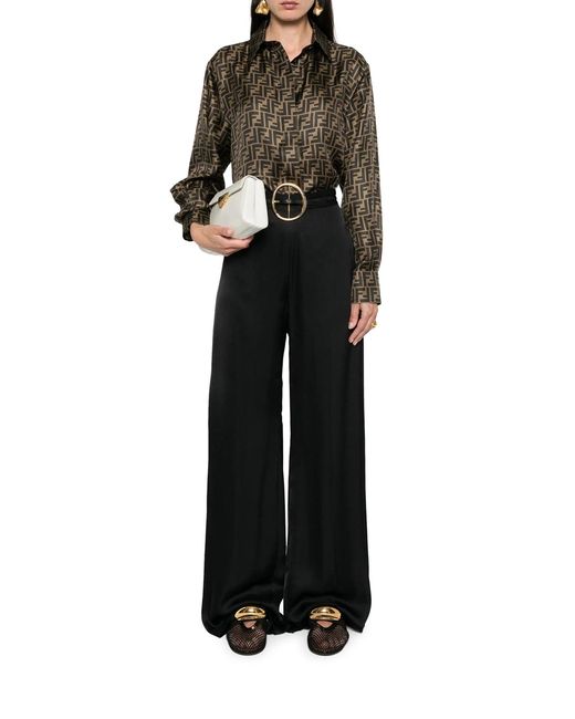 Fendi Brown Ff Silk Shirt