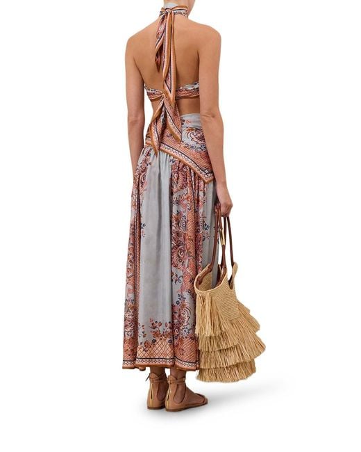 Zimmermann White Aster Silk Wrap Skirt