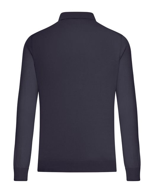 Nome G Blue Cotton Knitted Tennis Polo for men