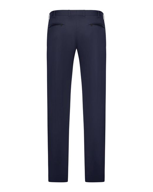 PT Torino Blue Tailored Cotton Blend Trousers for men